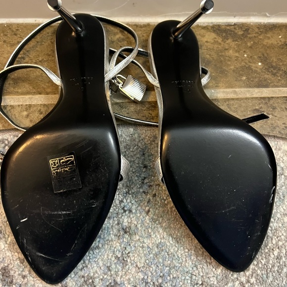 Tom Ford LAMINATED NAPPA PADLOCK POINTY NAKED SANDAL 85 MM - Picture 3 of 9